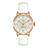 Tissot Chemin Des Tourelles Powermatic 80 Lady Silver Dial White Leather Strap Watch For Women - T099.207.36.118.00 Authentic Buy Shop Now