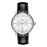 Tissot Carson Premium Lady Born to Be Brace Special Edition Silver Dial Black Leather Strap Watch for Women - T122.207.16.036.00 Authentic Buy Shop Now