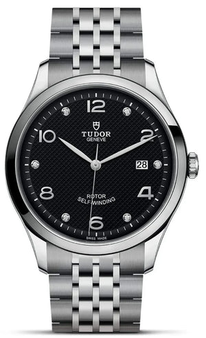 Tudor 1926 Automatic Diamonds Black Dial Silver Steel Strap Watch for Men - M91650-0004 Authentic Buy Shop Now