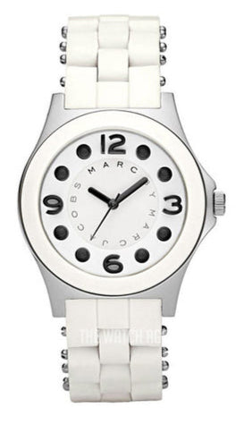 Marc Jacobs Pelly White Dial White Silicone Strap Watch for Women - MBM2503 Authentic Buy Shop Now