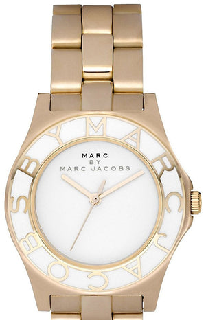 Marc Jacobs Blade White Dial Gold Steel Strap Watch for Women - MBM3050 Authentic Buy Shop Now