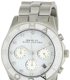 Marc Jacobs Blade Chronograph White Dial Silver Steel Strap Watch for Women - MBM3080 Authentic Buy Shop Now