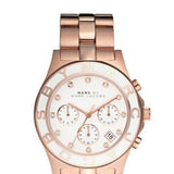 Marc Jacobs Blade Chronograph White Dial Rose Gold Steel Strap Watch for Women - MBM3082 Authentic Buy Shop Now