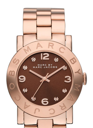 Marc Jacobs Amy Brown Dial Rose Gold Steel Strap Watch for Women - MBM3167 Authentic Buy Shop Now