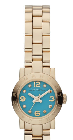 Marc Jacobs Amy Dinky Blue Dial Gold Steel Strap Watch for Women - MBM3229 Authentic Buy Shop Now