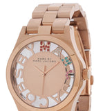 Marc Jacobs Henry Skeleton Rose Gold Dial Rose Gold Steel Strap Watch for Women - MBM3264 Authentic Buy Shop Now