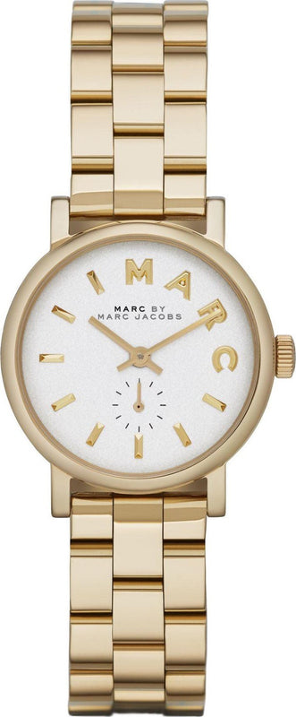 Marc Jacobs Baker White Dial Gold Steel Strap Watch for Women - MBM3247 Authentic Buy Shop Now