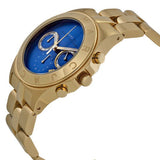 Marc Jacobs Blade Chronograph Blue Dial Gold Steel Strap Watch for Women - MBM3307 Authentic Buy Shop Now