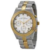 Marc Jacobs Blade Chronograph Silver Dial Two Tone Steel Strap Watch for Women - MBM3177 Authentic Buy Shop Now