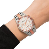 Marc Jacobs Henry Chronograph Silver Dial Two Tone Steel Strap Watch for Women - MBM3106 Authentic Buy Shop Now