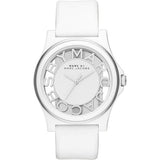 Marc Jacobs Henry Skeleton White Dial White Leather Strap Watch for Women - MBM1241 Authentic Buy Shop Now