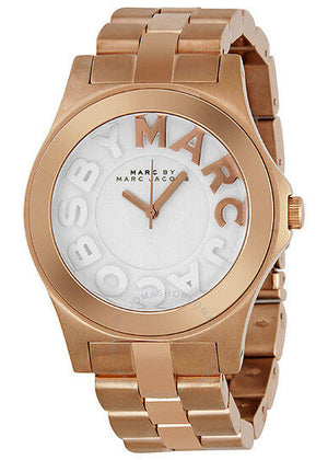 Marc Jacobs Rivera White Dial Rose Gold Steel Strap Watch for Women - MBM3135 Authentic Buy Shop Now