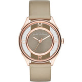 Marc Jacobs Tether Grey Dial Grey Leather Strap Watch for Women - MBM1375 Authentic Buy Shop Now