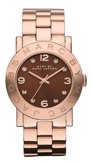 Marc Jacobs Amy Brown Dial Rose Gold Steel Strap Watch for Women - MBM3167 Authentic Buy Shop Now