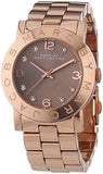 Marc Jacobs Amy Glitz Brown Dial Rose Gold Steel Strap Watch for Women - MBM3221 Authentic Buy Shop Now