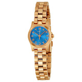 Marc Jacobs Henry Dinky Blue Dial Rose Gold Steel Strap Watch for Women - MBM3204 Authentic Buy Shop Now