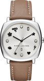 Marc Jacobs Mandy Silver Dial Brown Leather Strap Watch for Women - MJ1563 Authentic Buy Shop Now