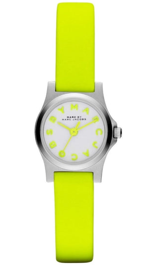 Marc Jacobs Henry White Dial Neon Yellow Rubber Strap Watch for Women - MBM1235 Authentic Buy Shop Now