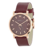 Marc Jacobs Baker Maroon Dial Maroon Leather Strap Watch for Women - MBM1267 Authentic Buy Shop Now