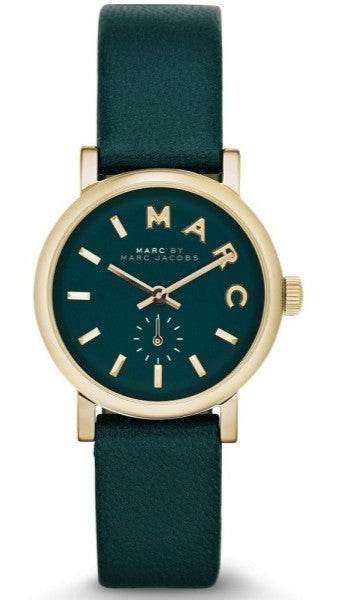Marc Jacobs Baker Mini Green Dial Green Leather Strap Watch for Women - MBM1272 Authentic Buy Shop Now
