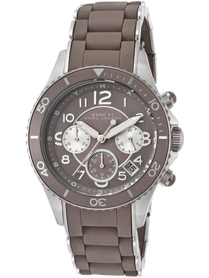 Marc Jacobs Rock Chronograph Grey Dial Grey Silicone Strap Watch for Women - MBM2595 Authentic Buy Shop Now