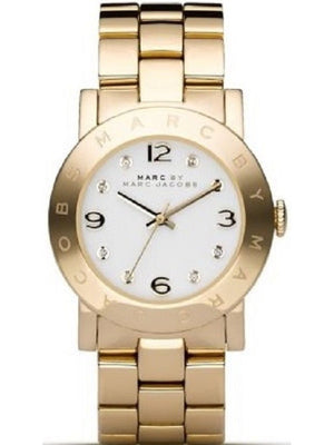 Marc Jacobs Amy White Dial Gold Steel Strap Watch for Women - MBM3182 Authentic Buy Shop Now