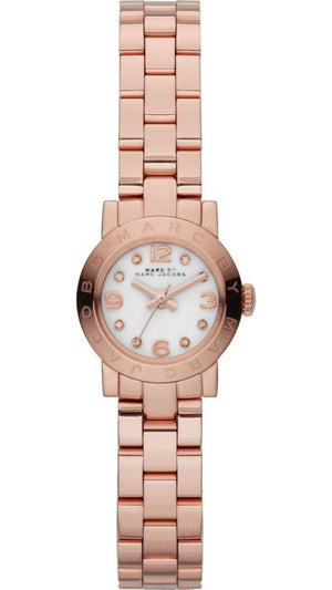 Marc Jacobs Amy White Dial Rose Gold Steel Strap Watch for Women - MBM3227 Authentic Buy Shop Now