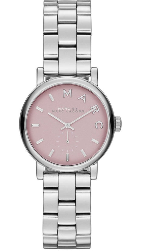 Marc Jacobs Baker Pink Dial Silver Steel Strap Watch for Women - MBM3283 Authentic Buy Shop Now