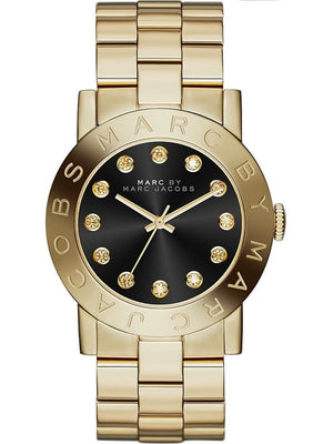 Marc Jacobs Amy Black Dial Gold Steel Strap Watch for Women - MBM3336 Authentic Buy Shop Now