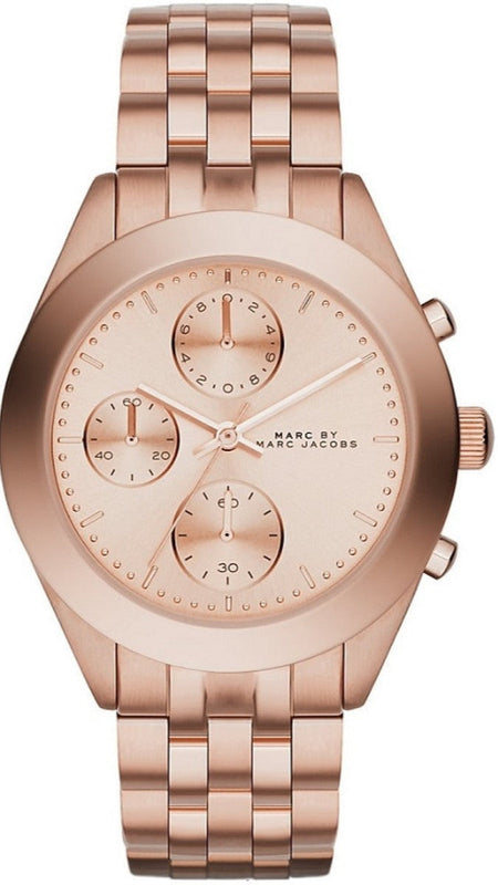Marc Jacobs Peeker Chronograph Rose Gold Dial Rose Gold Steel Strap Watch for Women - MBM3394 Authentic Buy Shop Now