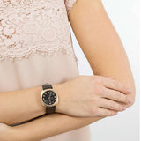 Marc Jacobs Mandy Black Dial Black Leather Strap Watch for Women - MJ1565 Authentic Buy Shop Now