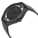 Marc Jacobs Tether Transparent Black Dial Black Leather Strap Watch for Women - MBM1379 Authentic Buy Shop Now