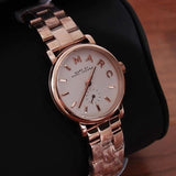 Marc Jacobs Baker White Dial Rose Gold Steel Strap Watch for Women - MBM3248 Authentic Buy Shop Now