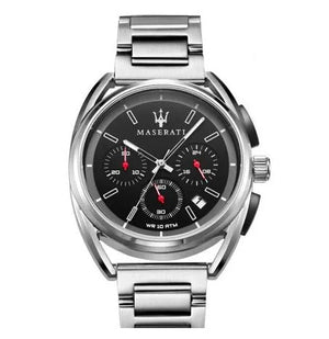 Maserati Trimarano Chronograph Black Dial Silver Stainless Steel Strap Watch For Men - R8873632003 Authentic Buy Shop Now