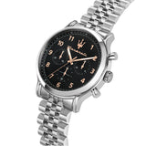 Maserati Epoca Chronograph Black Dial Silver Steel Strap Watch For Men - R8873618017 Authentic Buy Shop Now