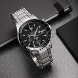 Maserati SFIDA Chronograph Black Dial Silver Steel Strap Watch For Men - R8873640015 Authentic Buy Shop Now