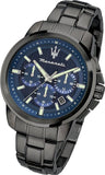 Maserati Successo Chronograph Blue Dial Black Steel Strap Watch For Men - R8873621005 Authentic Buy Shop Now