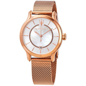 Maserati Epoca Mother of Pearl Dial Rose Gold Mesh Strap Watch For Women - R8853118506 Authentic Buy Shop Now