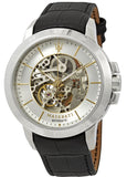 Maserati Ingegno Automatic Black Skeleton Dial Black Leather Strap Watch For Men - R8821119002 Authentic Buy Shop Now