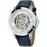 Maserati Ingegno Automatic Black Skeleton Dial Black Leather Strap Watch For Men - R8821119002 Authentic Buy Shop Now