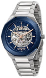 Maserati Stile Automatic Skeleton Silver Dial Silver Steel Strap Watch For Men - R8823142004 Authentic Buy Shop Now