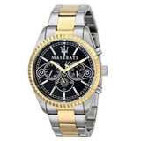 Maserati Competizione Chronograph Black Dial Two Tone Steel Strap Watch For Men - R8853100016 Authentic Buy Shop Now