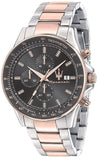 Maserati SFIDA Black Dial Two Tone Steel Strap Watch For Men - R8873640014 Authentic Buy Shop Now
