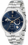Maserati Ricordo Chronograph Blue Dial Silver Steel Strap Watch For Men - R8873633001 Authentic Buy Shop Now