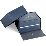 Maserati Triconic Chronograph White Dial Blue Leather Strap Watch For Men - R8871639001 Authentic Buy Shop Now