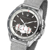 Maserati Traguardo Chronograph Black Dial Silver Mesh Bracelet Watch For Men - R8873612008 Authentic Buy Shop Now