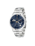 Maserati Ricordo Chronograph Blue Dial Silver Steel Strap Watch For Men - R8873633001 Authentic Buy Shop Now
