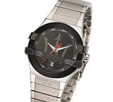 Maserati Potenza Black Dial Silver Steel Strap Watch For Men - R8853108001 Authentic Buy Shop Now