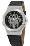 Maserati Potenza Automatic Black Dial Black Leather Strap Watch For Men - R8821108001 Authentic Buy Shop Now