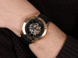 Maserati Traguardo Automatic Black Skeleton Dial Black Leather Strap Watch For Men - R8821112001 Authentic Buy Shop Now